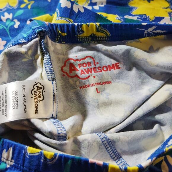 A for Awesome S/S Dropwaist Casual Dress w/ Leggings, LRG Ellis Blue Floral NWOT - Picture 6 of 7